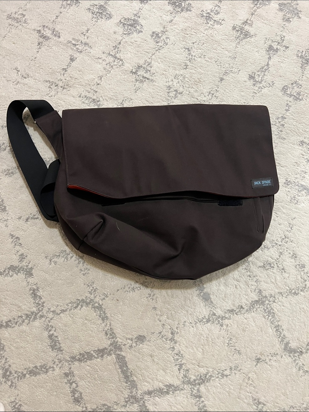 Jack Spade Dark Brown Messenger Bag with Black Strap